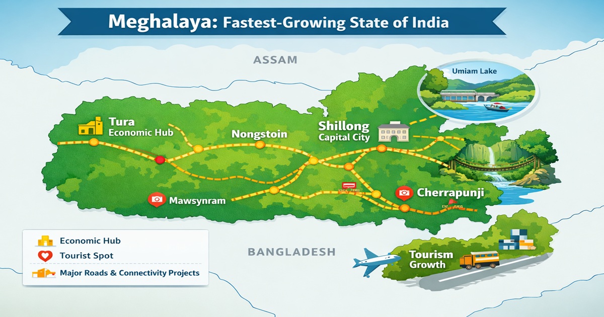 Meghalaya fastest growing state